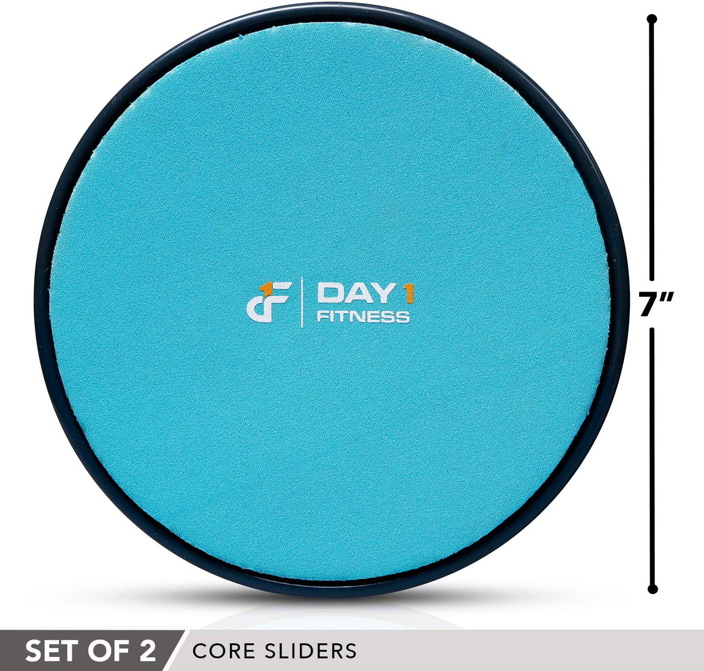 Core Sliders by Day 1 Fitness, Set of 2 Black/Mint, Dual Sided for Carpet and Hard Floors - Premium, Multipurpose Gliding Discs to Strengthen Abs, Lower Back - Portable Abdominal Equipment