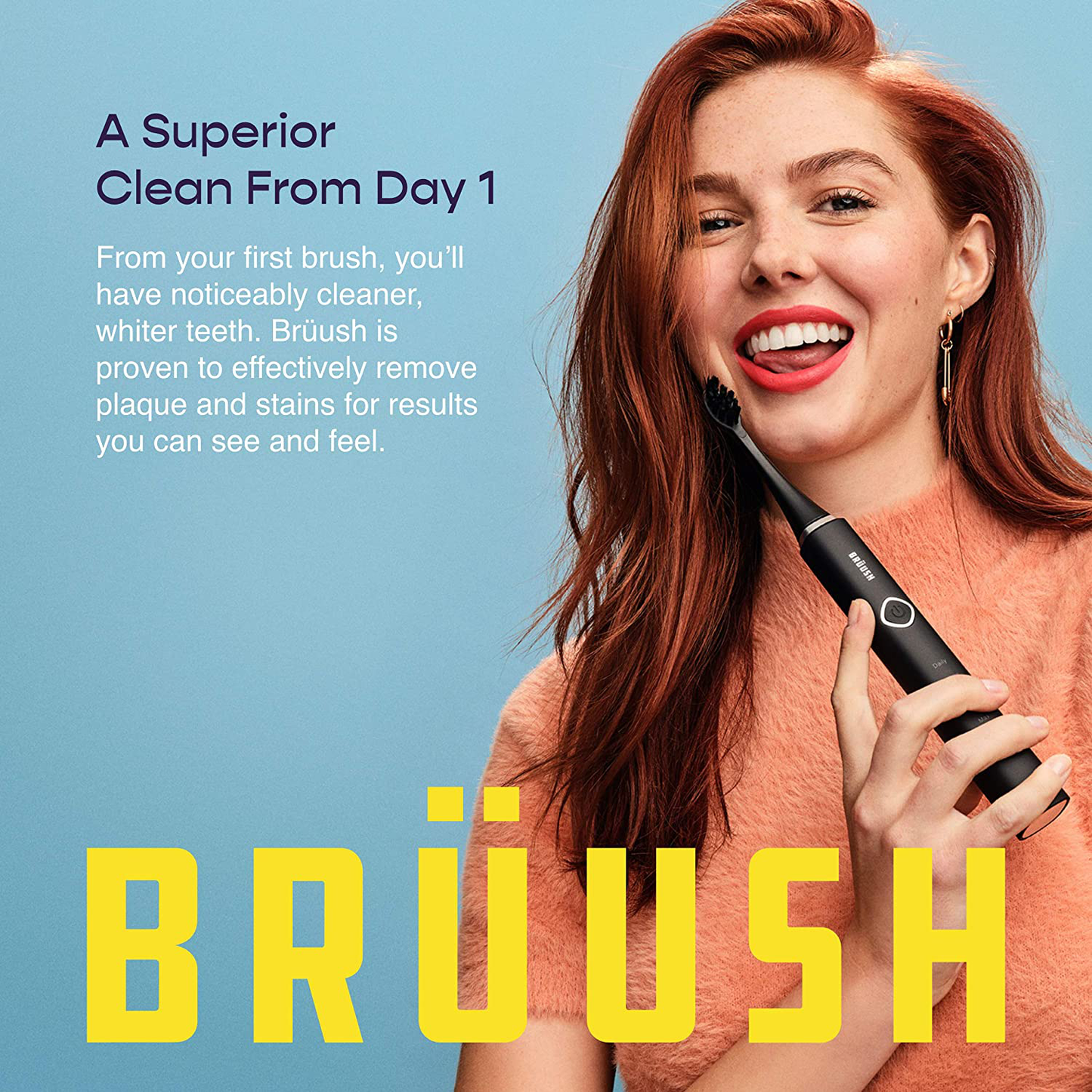 BRUUSH Electric Toothbrushes – Premium Electric Toothbrush: 3 Replacement Heads, Travel Toothbrushes, Electric Toothbrush