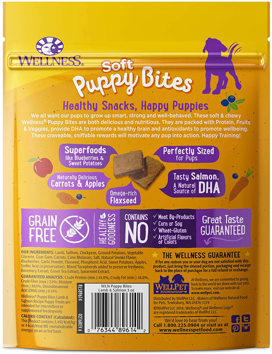Wellness Natural Pet Food Grain-Free Crunchy Puppy Bites Treats