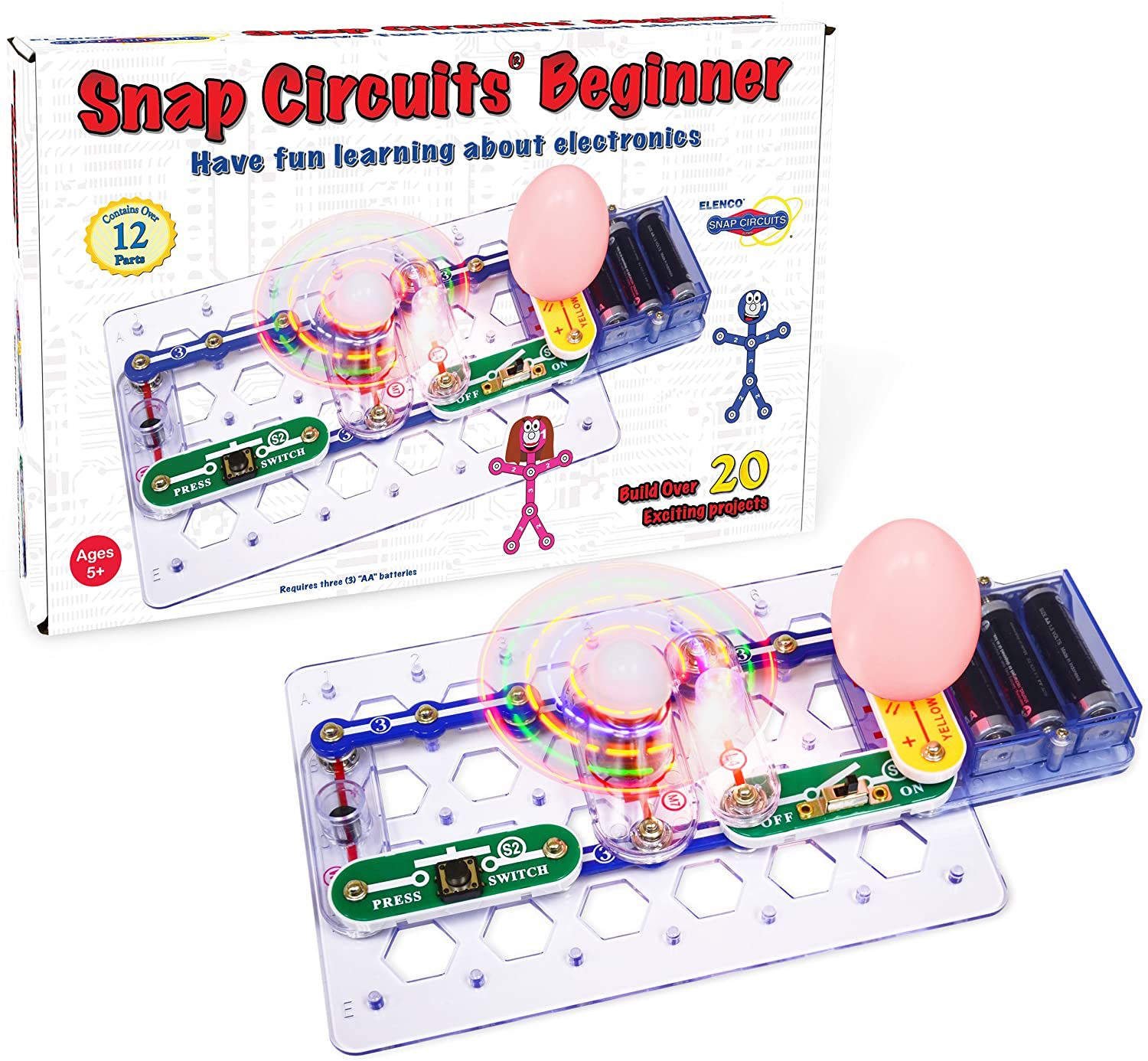 Snap Circuits Beginner, Electronics Exploration Kit, Stem Kit For Ages 5-9 (SCB-20)
