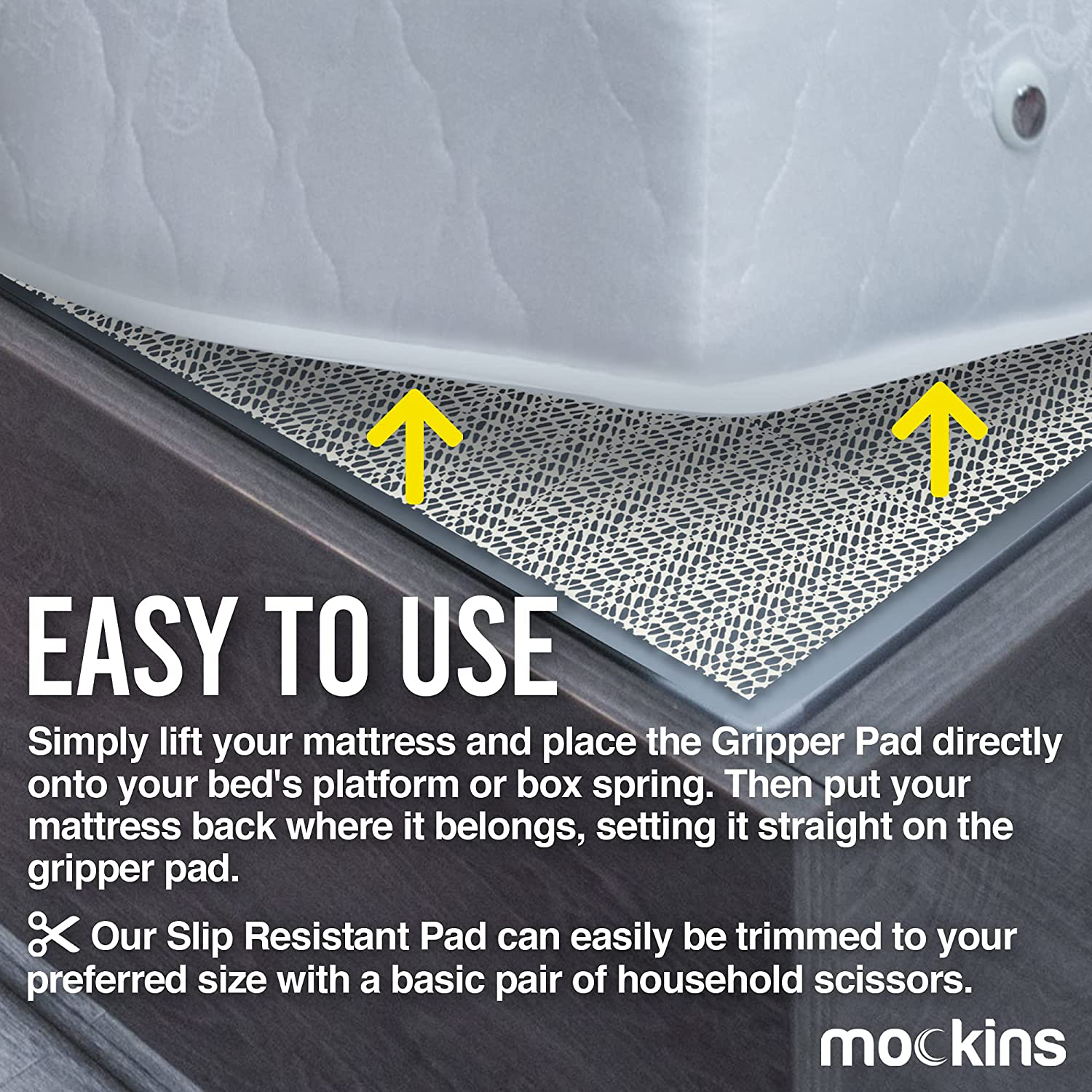Mockins Full Size 48" x 72" Slip Resistant Mattress Pad | Prevents Mattress & Topper from Slipping & Sliding | Strong & Durable Gripper Pad | Multi-Purpose & Customizable…