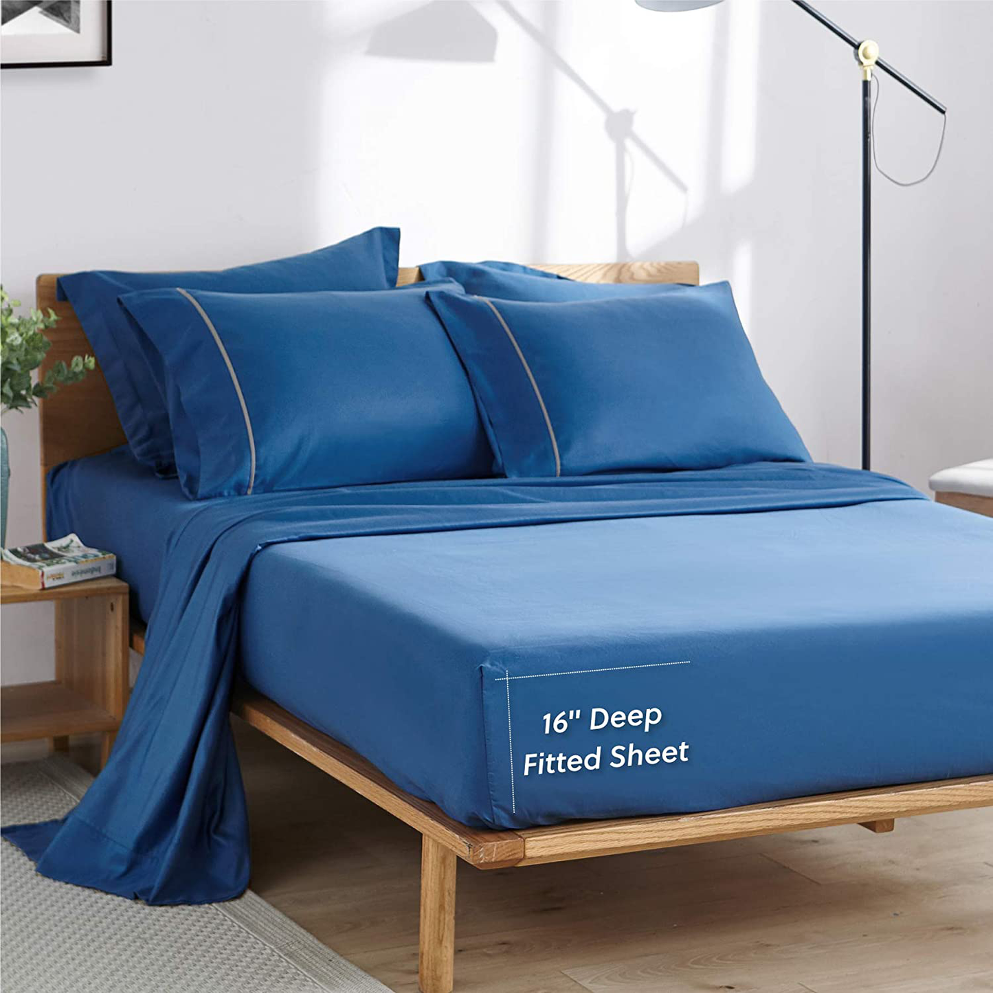 Bedsure Deep Pocket Twin Sheets Set for Kid Soft Brushed Microfiber, Wrinkle and Fade Resistant Single Bed Sheets