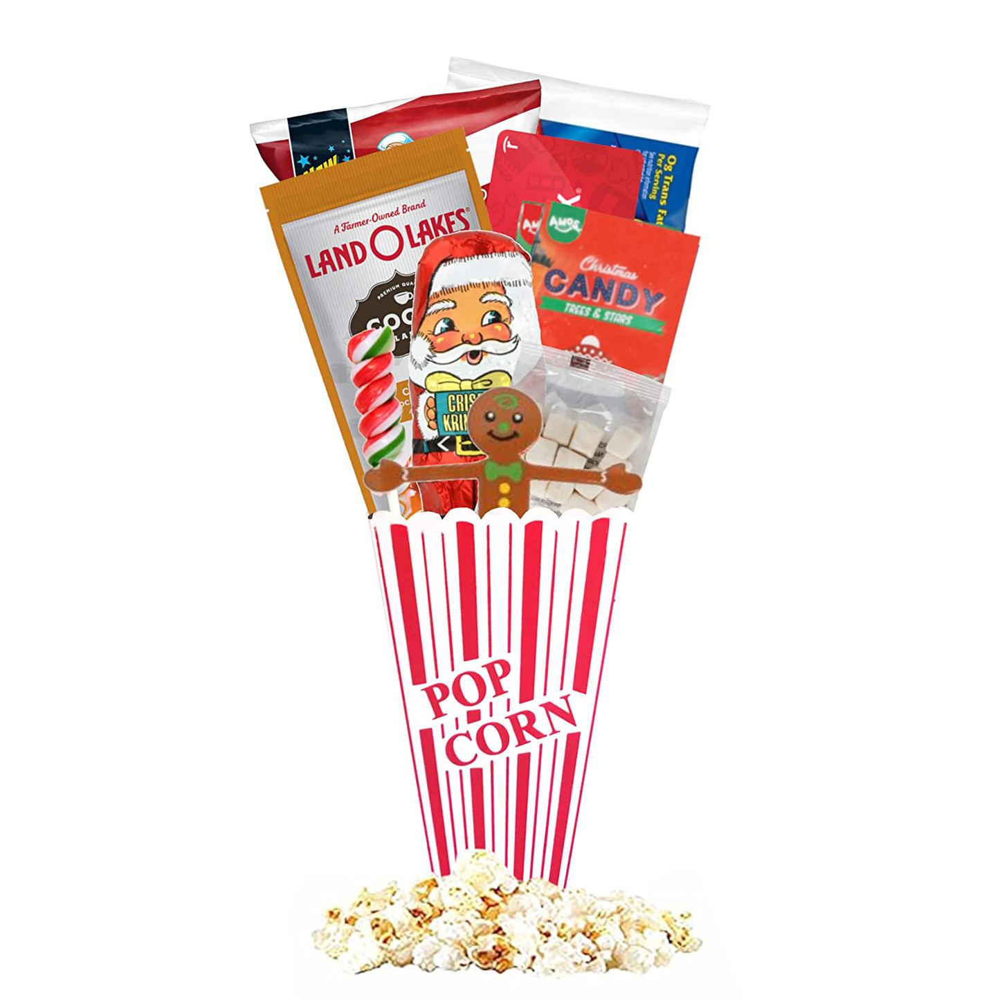 Christmas Redbox Movie Night Gift Baskets with Popcorn, Candy and Redbox Gift Card Movie Rental for College Students, Teens, Men, Kids, Date Night (Santa'S Reindeer)