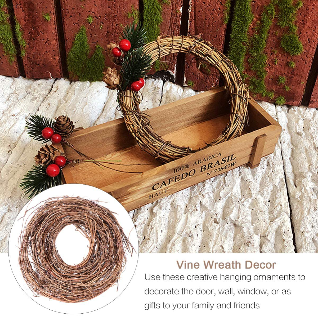 Garneck 15Ft Twig Garland, Christmas DIY Crafts Natural Grapevine Twig Garland Wreaths Decor for Christmas Holiday Home Decor
