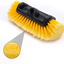 Car Wash Brush with Long Handle(5FT-12FT),12" Yellow Brush Head,Water Flow Extension Pole with an ON/OFF Switch,Car Washing Brush with Hose Attachment for Car,Truck,SUV,RV and Other Surface Cleaning