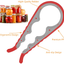 Jar Opener, 5 in 1 Multi Function Can Opener Bottle Opener Kit with Silicone Handle Easy to Use for Children, Elderly and Arthritis Sufferers (New red)