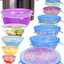 longzon Silicone Stretch Lids 14 Pack Include 2Pcs XXL Size up to 9.8'' Diameter, Reusable Durable Food Storage Covers for Bowl, 7 Different Sizes to Meet Most Containers, Dishwasher & Freezer Safe
