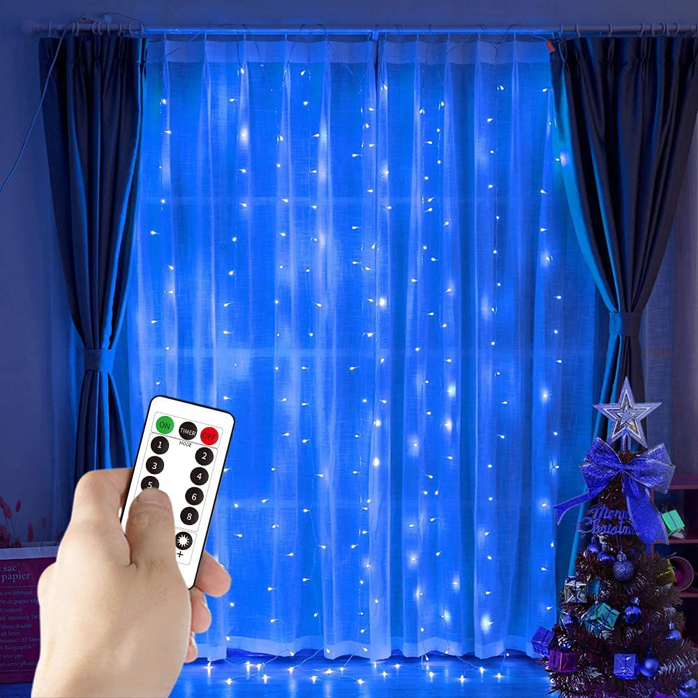 YEOLEH String Lights Curtain,USB Powered Fairy Lights for Party Bedroom Wall,8 Modes & IP64 Waterproof Ideal for Outdoor Wedding Home Garden Decor (Warm White,7.9Ft x 5.9Ft)