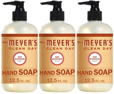 Mrs. Meyer's Clean Day Liquid Hand Soap, Cruelty Free and Biodegradable Hand Wash Formula Made with Essential Oils, Oat Blossom Scent, 12.5 oz - Pack of 3