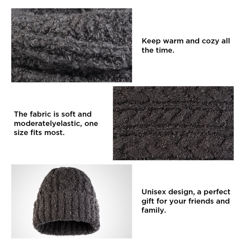 3 Pcs Winter Beanie Hat, Gloves & Scarf Set