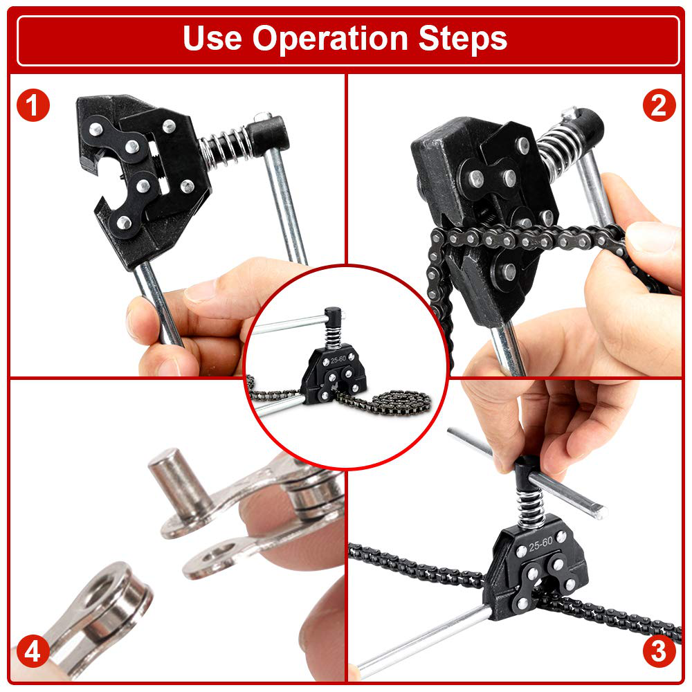 Detacher Breaker Cutter Fit for #25#35#41#40#50#60 415H,428H, 520,530 Roller Chain Motorcycle Bicycle Go Kart ATV Chains Replacement (Black)