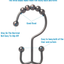 Titanker Shower Curtain Hooks Rings, Rust-Resistant Metal Double Glide Shower Hooks for Bathroom Shower Rods Curtains, Set of 12 Hooks
