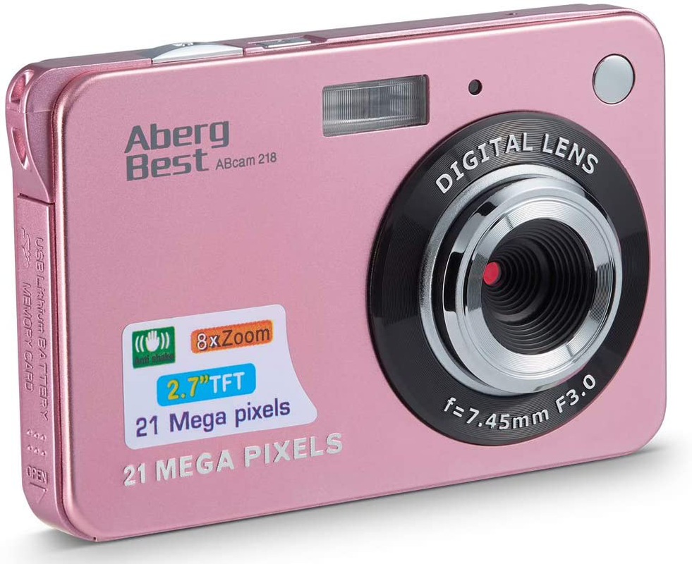 AbergBest 21 Mega Pixels 2.7" LCD Rechargeable HD Digital Camera Video Camera Digital Students Cameras, Indoor Outdoor