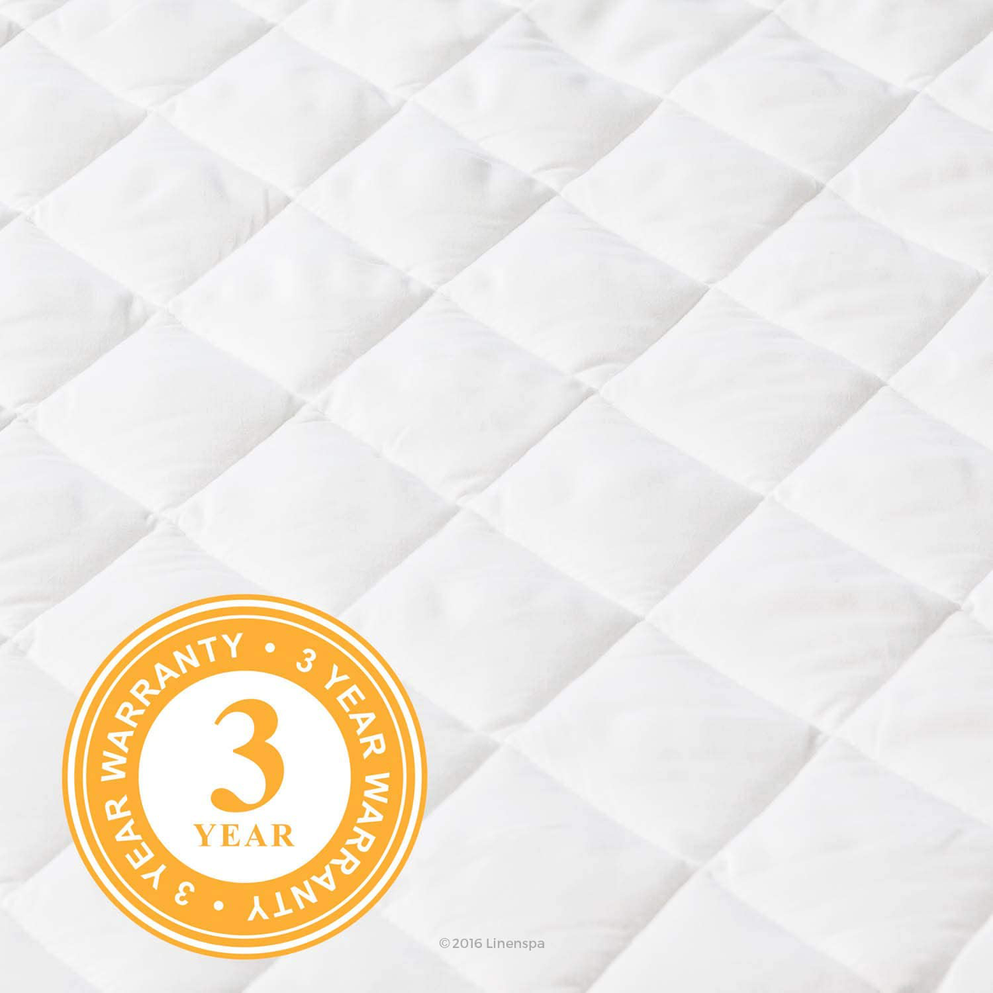 Linenspa Waterproof Quilted Mattress Pad - Hypoallergenic Fill - Deep Pocket Fitted Skirt - Twin XL