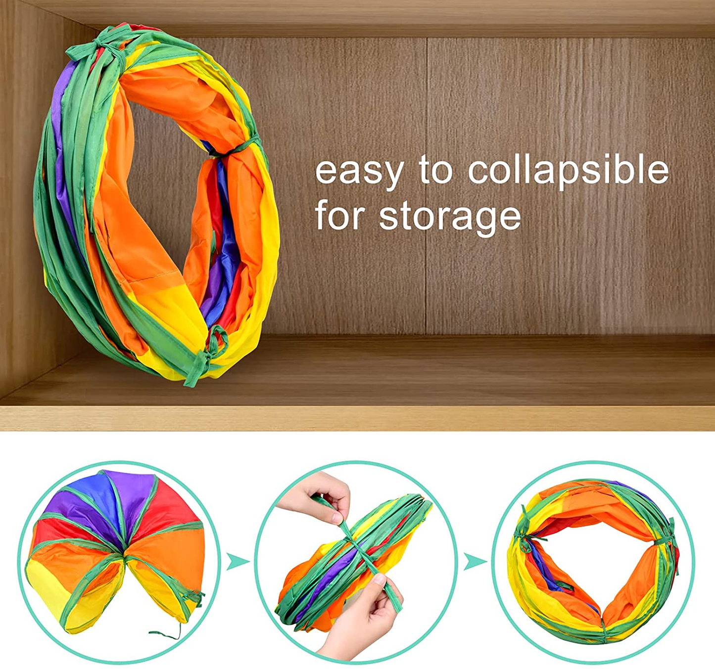 22PCS Rainbow Interactive Cat Toys Cats Tunnel with Bell Mouse Ball Crinkle Feather String, Kitten Toys for Indoor Cats Pet Puppy, Kitty Toy Set for Cat Hiding Hunting and Training