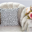 HGOD DESIGNS Polka Dots Decorative Throw Pillow Cover Case,Brush Strokes Dots Cotton Linen Outdoor Pillow Cases Square Standard Cushion Covers for Sofa Couch Bed Car 18X18 Inch Black