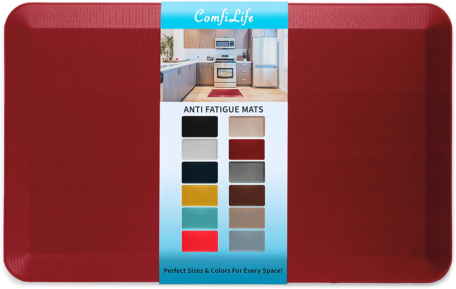 ComfiLife Anti Fatigue Floor Mat – 3/4 Inch Thick Perfect Kitchen Mat, Standing Desk Mat – Comfort at Home, Office, Garage – Durable – Stain Resistant – Non-Slip Bottom