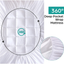 WhatsBedding Waterproof Mattress Pad Twin XL Size Cotton Top Down Alternative Filling Pillowtop Mattress Topper Cover-Fitted Quilted (Waterproof Twin XL)