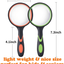 Ocim (2 Pcs) 10X Magnifying Glass, Handheld Reading Magnifier, 75mm Magnify Glasses Lens, Rubbery with Non-Slip Soft Handle for Seniors Reading and Kids Nature Exploration