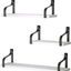 Love-KANKEI Floating Shelves Wall Mounted Set of 3, Rustic Wood Wall Storage Shelves for Bedroom, Living Room, Bathroom, Kitchen, Office and More White