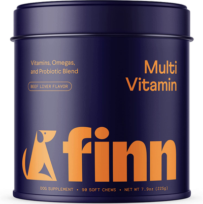 Finn All-in-1 Dog Multivitamin Omega-3s, Glucosamine + Chondroitin | Gut & Immune Health, Joint Support, Heart Health 90 Soft Chew Treats