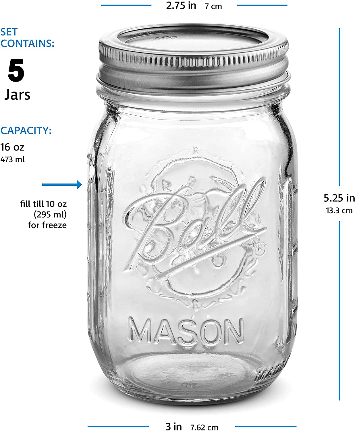 Ball Regular Mouth Mason Jars 16 oz [20 Pack] With mason jar lids and Bands, Ball mason jars 16 oz - For Canning, Fermenting, Pickling, Jar Decor. Microwave/Freeze/Dishwasher Safe + SEWANTA Jar Opener