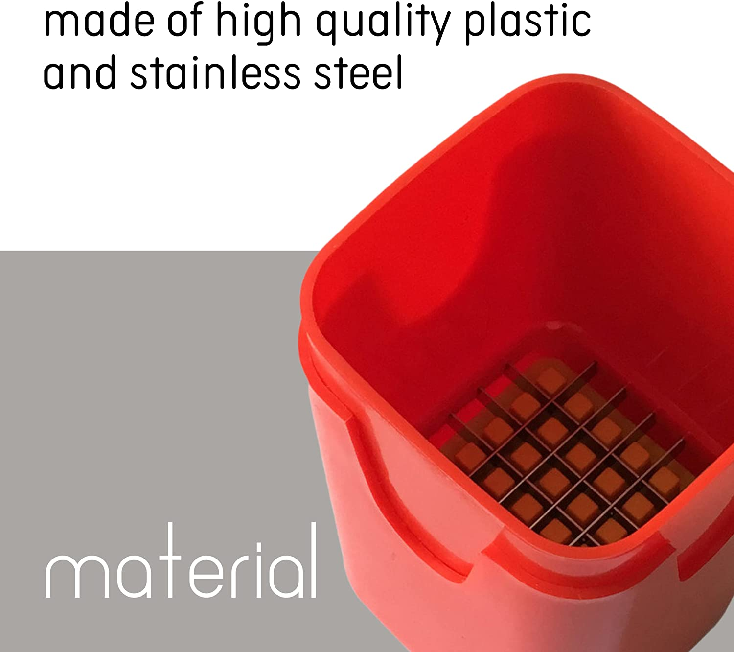 French Fry Cutter Natural Cut Rapid Slicer Vegetable Dicer Potato Tool Food Dicer Veggie Dicer Chopper Veg Chopper (Red)