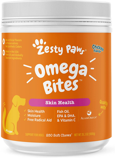Omega 3 Alaskan Fish Oil Chew Treats - with AlaskOmega for EPA & DHA Fatty Acids - Itch Free Skin - Hip & Joint Support + Heart & Brain Health