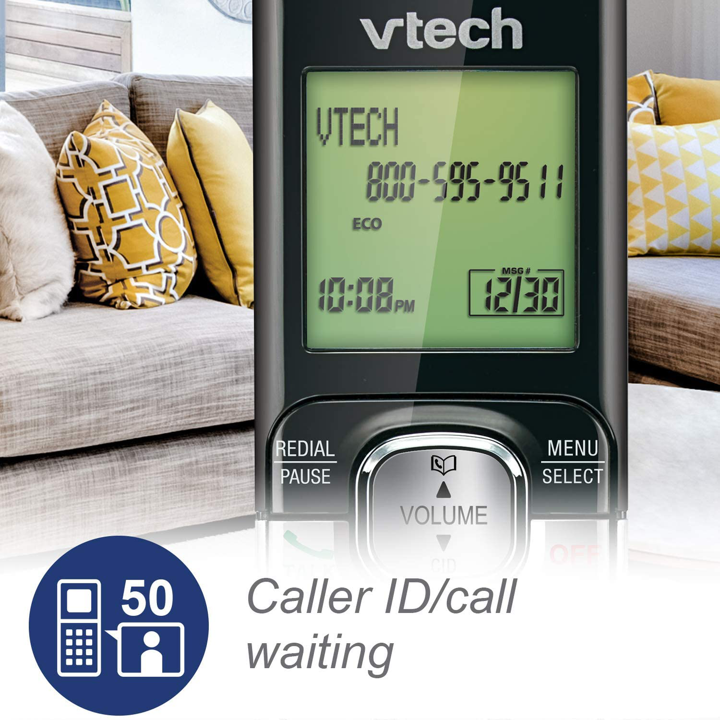 VTech CS6719-15 DECT 6.0 Phone with Caller ID/Call Waiting, 1 Cordless Handset