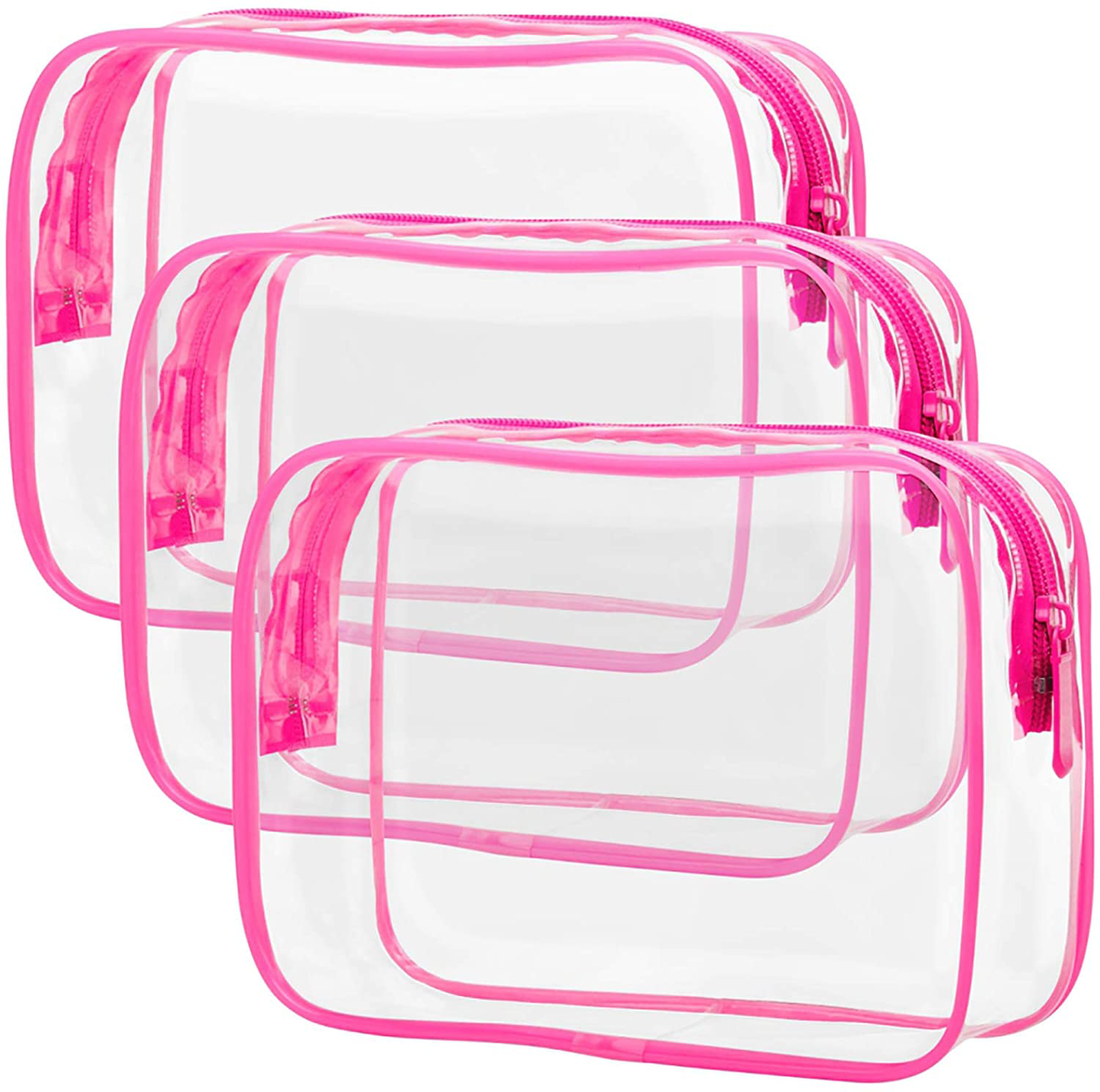 Clear Toiletry Bag, Packism 3 Pack TSA Approved Toiletry Bag Quart Size Bag, Travel Makeup Cosmetic Bag for Women Men, Carry on Airport Airline Compliant Bag