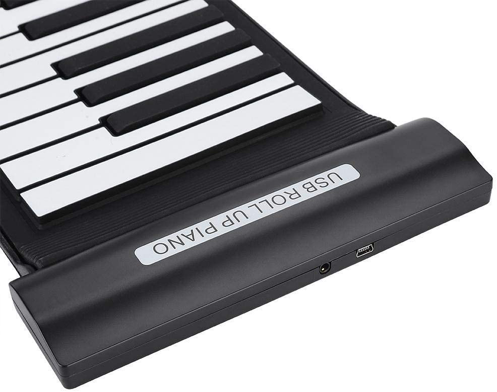 USB MIDI Roll-Up Piano,Portable 61 Keys Professional MIDI Keyboard Fashionable Electronic Keyboard Hand Roll Piano,Real Touch,Drive Free, Supporting Hot-Plugging