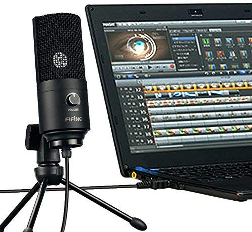 USB Microphone,FIFINE Metal Condenser Recording Microphone for Laptop MAC or Windows Cardioid Studio Recording Vocals, Voice Overs,Streaming Broadcast and YouTube Videos-K669B