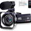4K Camcorder Vlogging Camera for YouTube Ultra HD 4K 48MP Video Camera with Microphone & Remote Control WiFi Digital Camera 3.0" IPS Touch Screen