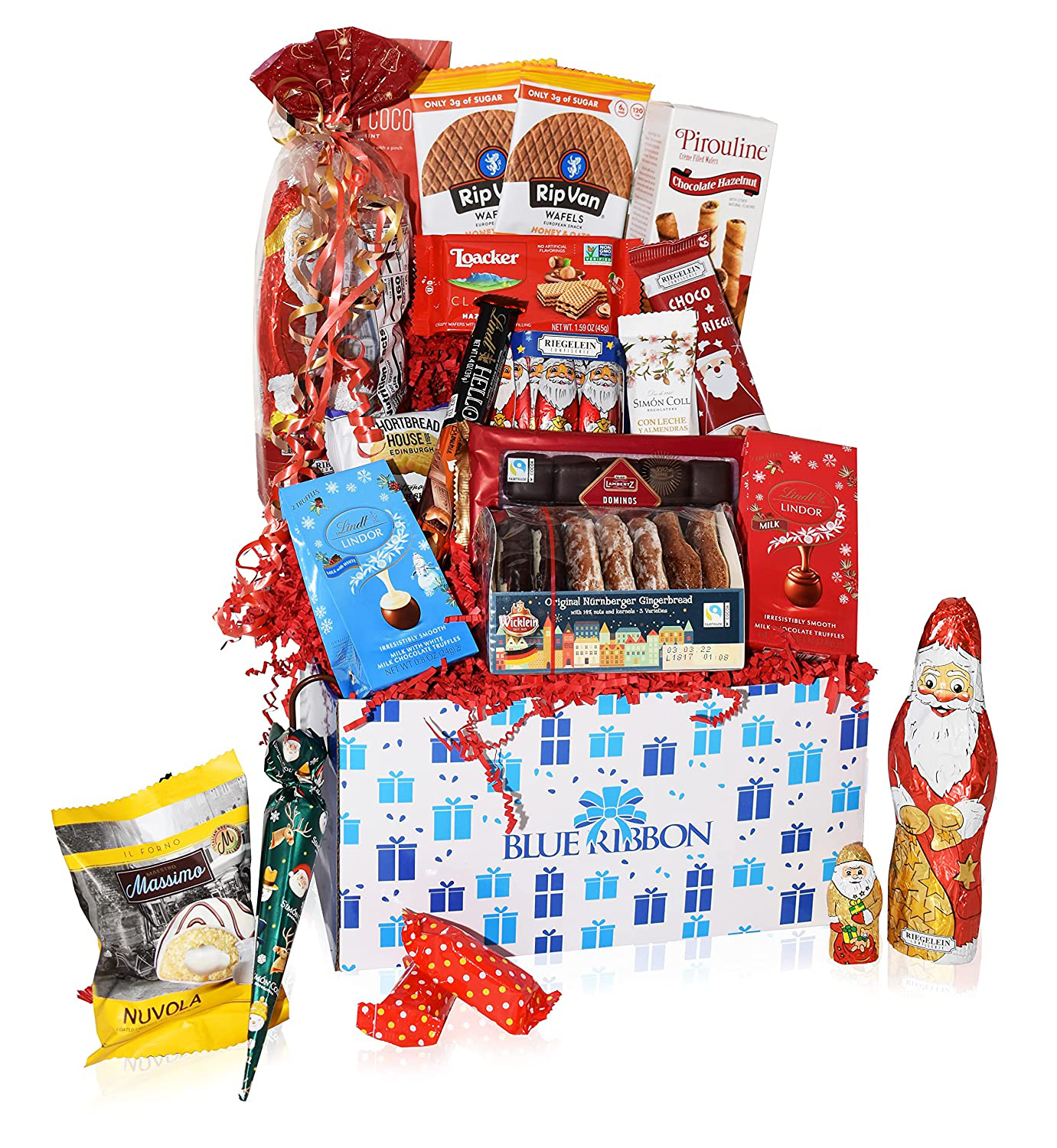 Christmas Chocolate & Snacks Box Variety Gift Care Package Basket – Truffles, Cookies, Santa, Cady Pack for Office, Girl, Schools, Friends & Family, Military, College, Son, Daughter, Men, Women, Kids