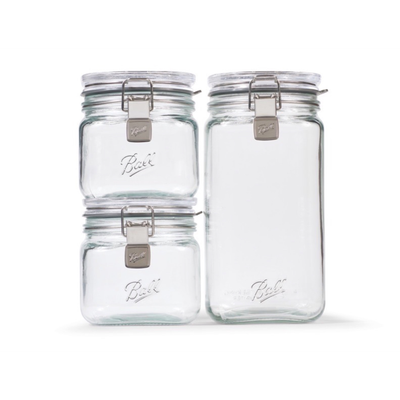 Ball Latch Jars, Glass Storage Jars, 3-Pack