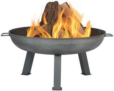 Sunnydaze 30 Inch Fire Pit Bowl - Large Outdoor Bonfire Wood-Burning Pit- Steel Colored Cast Iron - for Outdoor Patio & Backyard Use