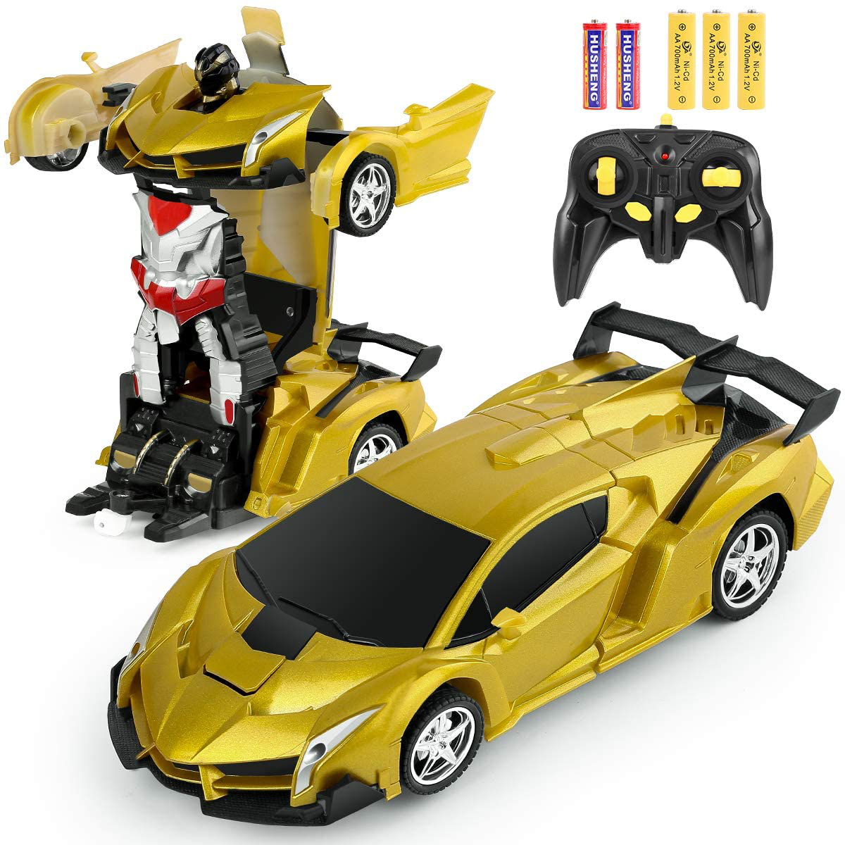 Remote Control Car Transforming Robot, BIFYTON Transform Car Robot with One Button Transformation and 360 Degree Rotating Drifting, RC Cars Robot Toys for Kids Boys and Girls