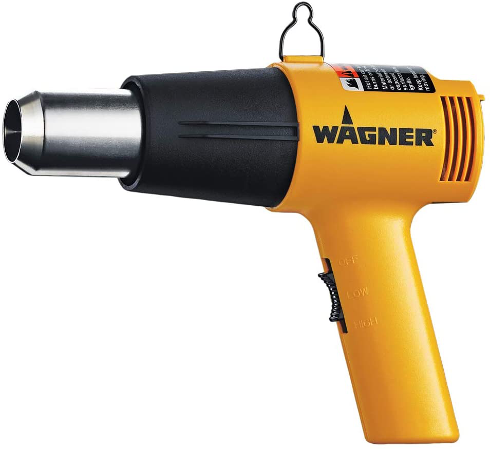 Wagner Spraytech 0503008 HT1000 Heat Gun, 2 Temp Settings 750ᵒF & 1000ᵒF, Great for Soften paint, Caulking, Adhesive, Putty Removal, Shrink Wrap, Bend Plastic Pipes, Loosen Rusted Nuts or Bolts