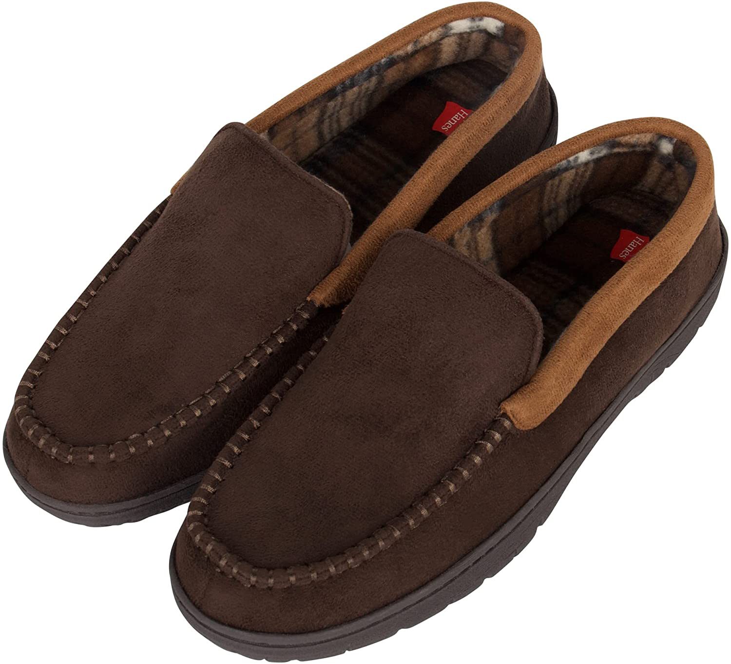 Hanes Men'S Moccasin Slipper House Shoe with Indoor Outdoor Memory Foam Sole Fresh Iq Odor Protection
