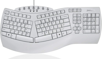 Perix Ergonomic Split Keyboard - Natural Ergonomic Design - White - Bulky Size 19.09"X9.29"X1.73" (Renewed)