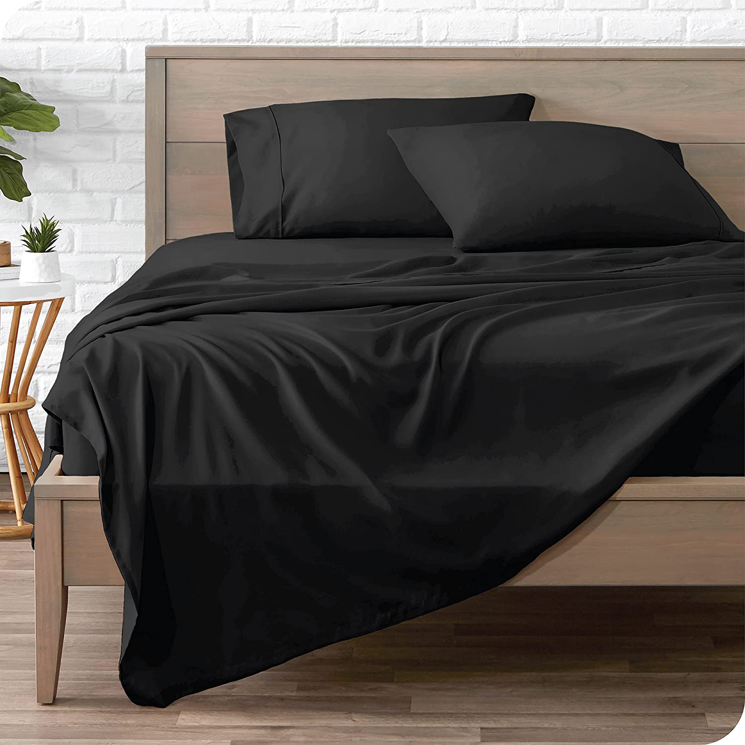 Bare Home Full Sheet Set - 1800 Ultra-Soft Microfiber Full Bed Sheets - Double Brushed - Full Sheets Set - Deep Pocket - Bedding Sheets & Pillowcases (Full, Dark Blue)