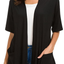 Womens Short Sleeve Open Front Lightweight Casual Comfy Long Line Drape Hem Soft Modal Cardigans Sweater with Two Pockets