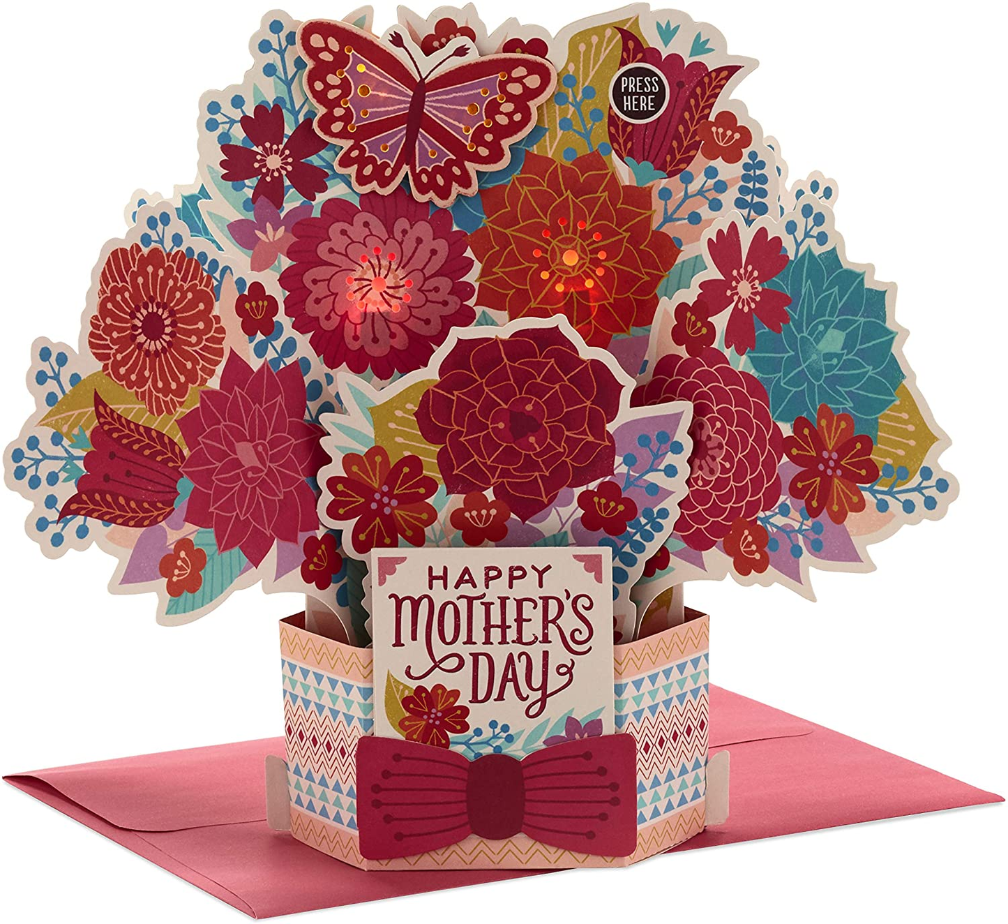 Hallmark Pop up Mother'S Day Card with Light and Sound for Mom (Displayable Pot of Flowers, Plays Happy by Pharrell Williams)