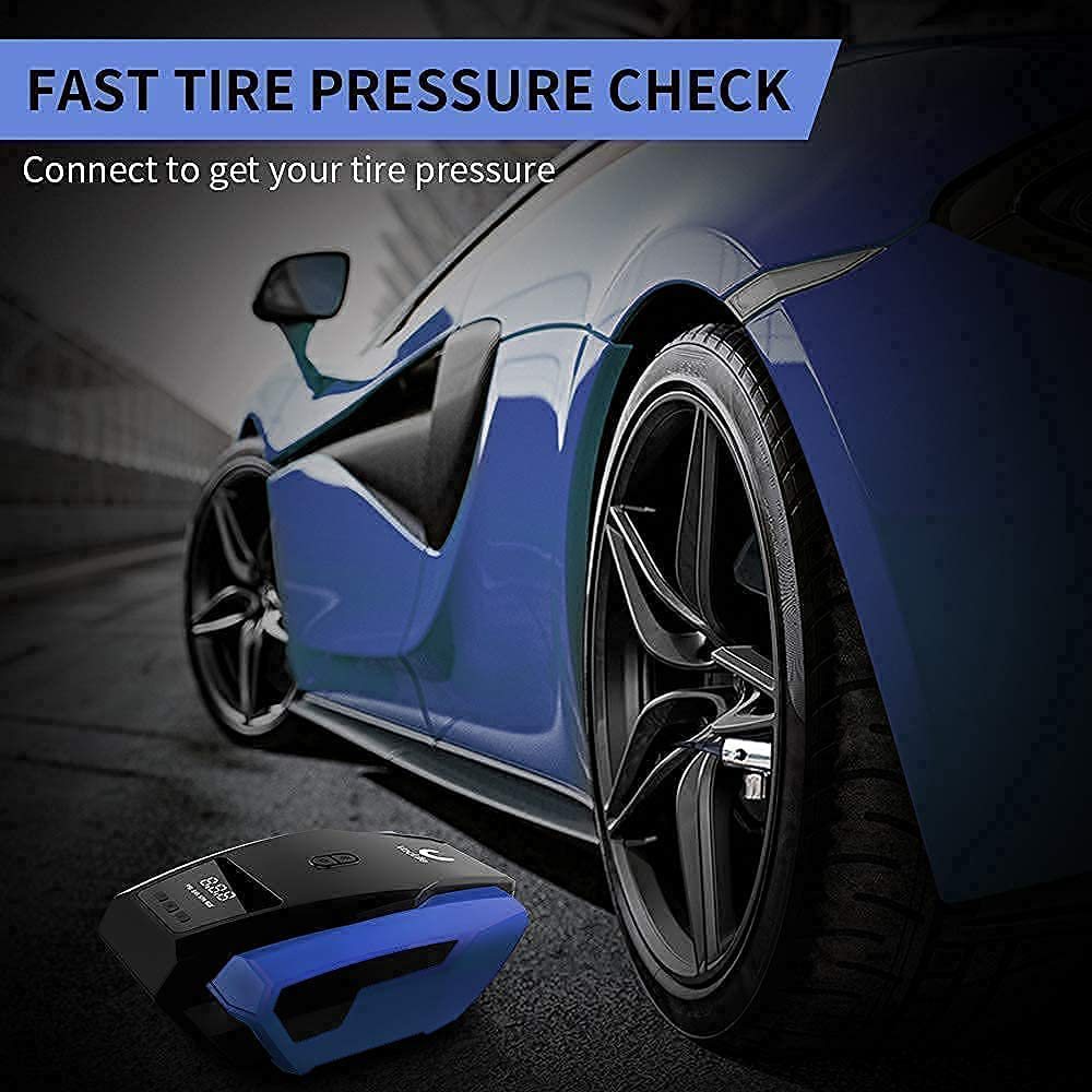 VacLife Air Compressor Tire Inflator, DC 12V Portable Air Compressor for Car Tires, Auto Tire Pump with LED Light, Digital Air Pump for Car Tires, Bicycles and Other Inflatables