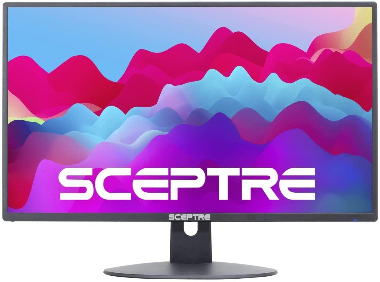 Sceptre E225W 22" Ultra Thin 75Hz 1080P LED Monitor 2X HDMI VGA Build-In Speakers, Metallic Black