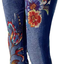 CLOYA Women's Denim Print Seamless Full Leggings for All Seasons - One Size Fits Large & X-Large