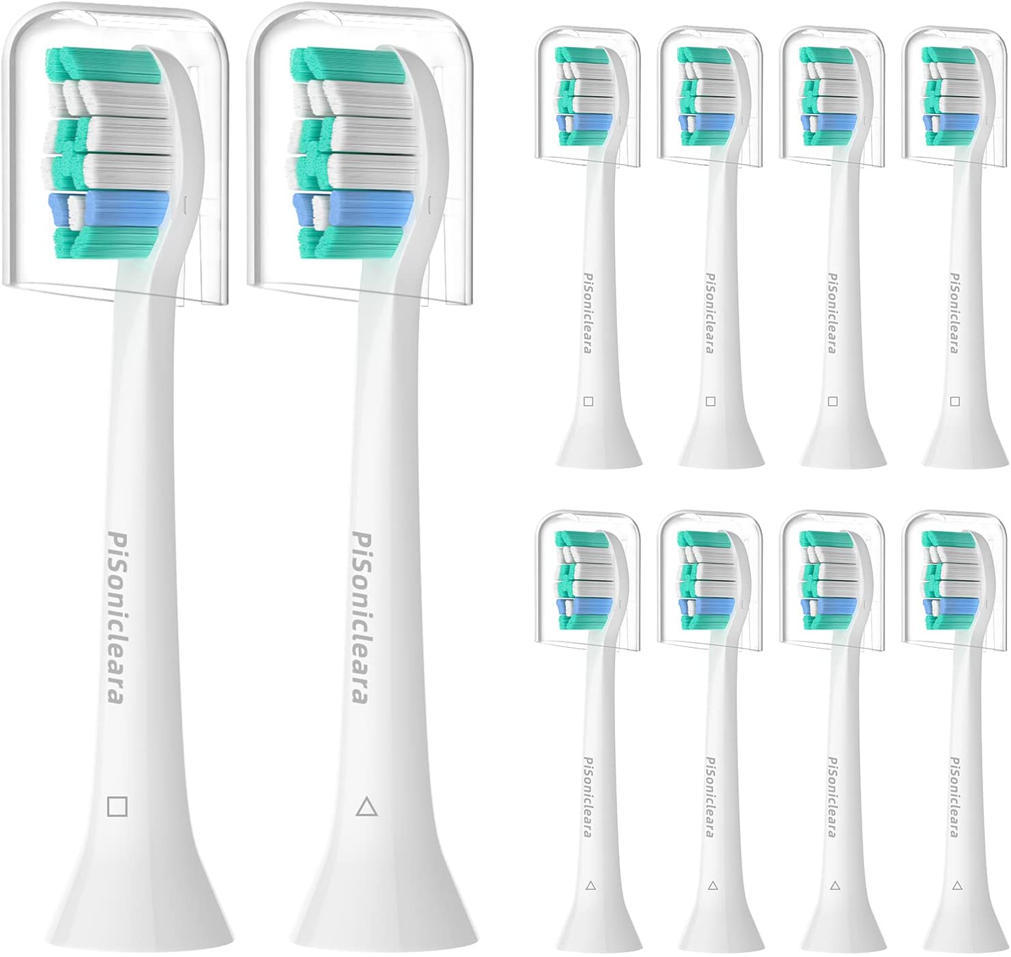 Replacement Toothbrush Heads Compatible with Philips Sonicare(10 Pack), Brush Heads for DiamondClean, 4100, G2, 2 Series, and Other Snap-on