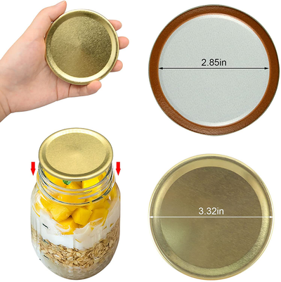 50-Count Canning Jar Lids Wide Mouth for Mason Jar, Leakproof Canning Lids for Ball and Kerr Jars,Split-Type Rustproof Metal Jar Lids for Wide Mouth Jars（86mm,Golden） (50)