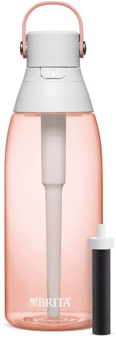 Brita Plastic Water Filter Bottle, Blush, 36 Ounce, 1 Count