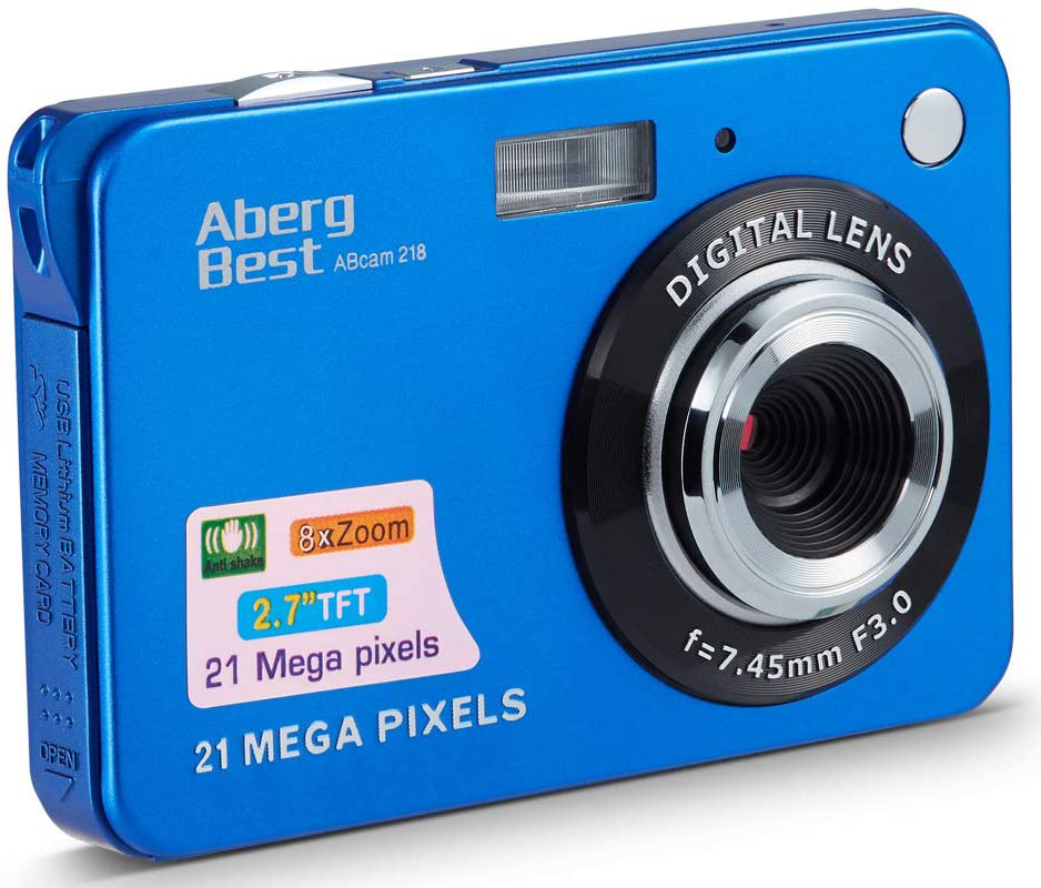AbergBest 21 Mega Pixels 2.7" LCD Rechargeable HD Digital Camera Video Camera Digital Students Cameras, Indoor Outdoor